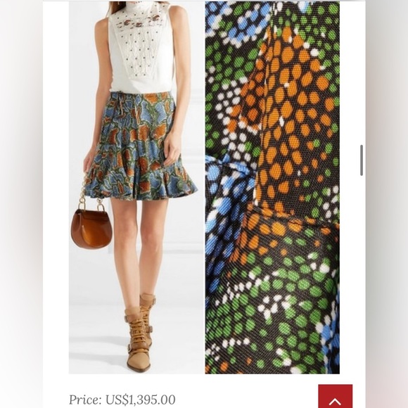 Chloé Python-Print Tie-Side Jersey Ruffle Skirt - Picture 5 of 11